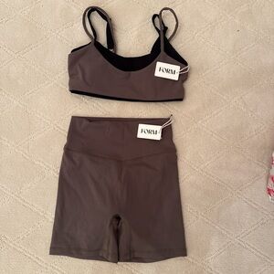 Form Brown Sports Bra and Shorts Set